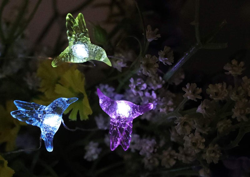 WSgift أضواء شجرة الطائر الطنان الشمسية WSgift، 15.8 قدم 30 LED دافئ أبيض خارجية مقاومة للماء لتزيين الحديقة والفناء الخارجي - Image 5